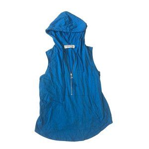 Almost Famous Women's Blue Tank Top with Hoodie Size Medium